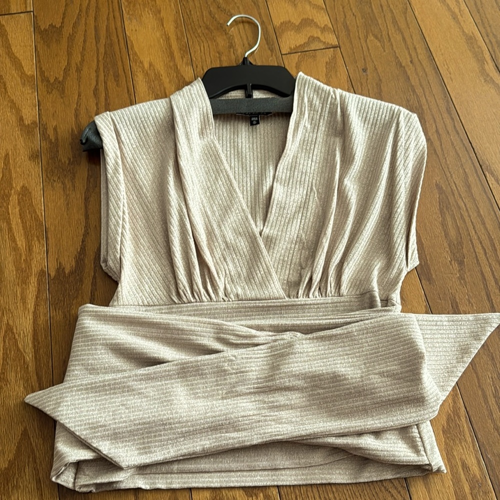 Express tan top with shimmer